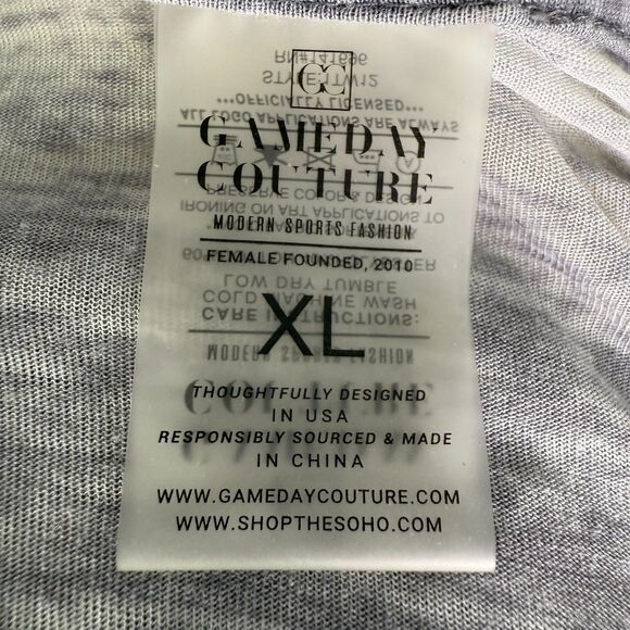 UGA Game Day Couture Women't Short Sleeve T-Shirt, Size XL, Ruffles, Gray & Red - Picture 12 of 14